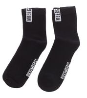 2 pairs of BIKKEMBERGS men's cotton socks with small brand lettering, socks, sneaker socks, white/black/red