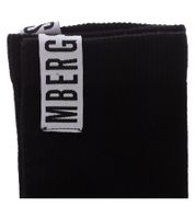 2 pairs of BIKKEMBERGS men's cotton socks with small brand lettering, socks, sneaker socks, white/black/red