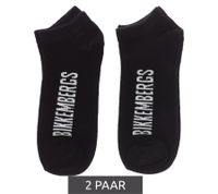 2 pairs of BIKKEMBERGS men's cotton socks with small brand lettering, socks, sneaker socks, white/black/red