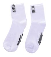 2 pairs of BIKKEMBERGS men's cotton socks with small brand lettering, socks, sneaker socks, white/black/red
