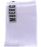 2 pairs of BIKKEMBERGS men's cotton socks with small brand lettering, socks, sneaker socks, white/black/red