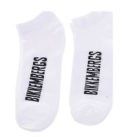 2 pairs of BIKKEMBERGS men's cotton socks with small brand lettering, socks, sneaker socks, white/black/red