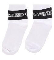 2 pairs of BIKKEMBERGS men's cotton socks with small brand lettering, socks, sneaker socks, white/black/red