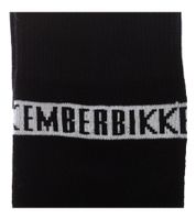 2 pairs of BIKKEMBERGS men's cotton socks with small brand lettering, socks, sneaker socks, white/black/red