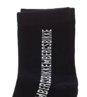 2 pairs of BIKKEMBERGS men's cotton socks with small brand lettering, socks, sneaker socks, white/black/red