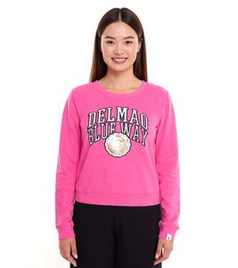 DELMAO Cropped Sweater pull en coton raccourci pour femme 42556633 rose