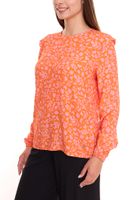 Tamaris blouse shirt women's long-sleeved blouse with floral pattern and small ruffles 50537609 orange/pink