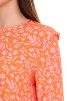 Tamaris blouse shirt women's long-sleeved blouse with floral pattern and small ruffles 50537609 orange/pink