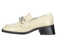 VAGABOND women's genuine leather shoes in patent leather look moccasins slippers with decorative buckle 5317-060-05 beige/silver