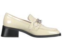 VAGABOND women's genuine leather shoes in patent leather look moccasins slippers with decorative buckle 5317-060-05 beige/silver
