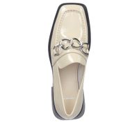 VAGABOND women's genuine leather shoes in patent leather look moccasins slippers with decorative buckle 5317-060-05 beige/silver