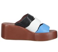 Högl women's mules, real leather, platform shoes, summer shoes 3-10 2520 3999 brown/multicolored