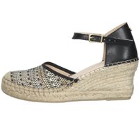 FRED DELA BRETONIERE Compensées sandales à talons compensés pour femmes espadrilles 153010261 noir/beige