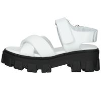 ILC Andrea women's platform sandals with Velcro fastener, real leather sandals C45-8543-02 white