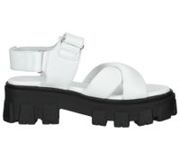 ILC Andrea women's platform sandals with Velcro fastener, real leather sandals C45-8543-02 white