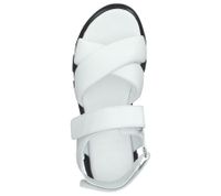 ILC Andrea women's platform sandals with Velcro fastener, real leather sandals C45-8543-02 white