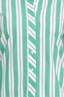 AjC Damen Bluse gestreiftes Langarm-Shirt Baumwolle mit kleinen Rüschen 36148235 Grün/Weiß