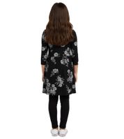 KIDSWORLD Mädchen Kinder-Kleid Baumwoll-Kleid Sommer-Kleid mit Allover-Blumen-Print Alltags-Kleid 76612326 Schwarz/Weiß