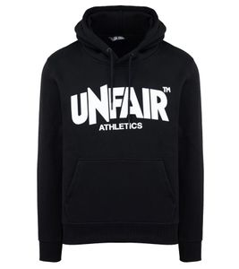 UNFAIR ATHLETICS Classic Label Sweat à capuche pour homme avec imprimé sur le devant et poche kangourou UNFR18-075 Noir