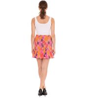 AjC Damen Mini Rock gesmokter Sommerrock Strand-Rock 15382402 Orange/Pink/Rot/Lila