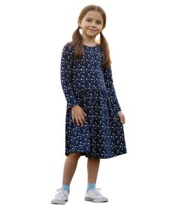 Robe d'été en coton pour fille KIDSWORLD avec imprimé étoiles, bleu foncé/blanc, 41548136