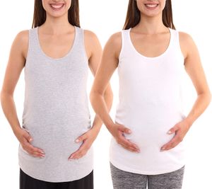 nueve 9 meses top de verano para mujer camisa de embarazo simple moda de maternidad blanco o gris