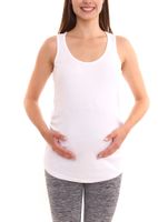 neun 9 monate Damen Sommer-Top schlichtes Schwangerschafts-Shirt Umstandsmode Weiß oder Grau