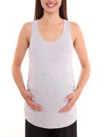 neun 9 monate Damen Sommer-Top schlichtes Schwangerschafts-Shirt Umstandsmode Weiß oder Grau