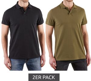 Pack of 2 NORTHERN COUNTRY men's polo shirt with pen holder, cotton shirt, work shirt 00010613 green or black