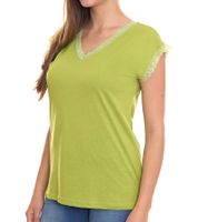 BOYSEN`S women's top with lace details short-sleeved shirt 34323651 green
