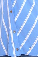 AjC women's slip-on blouse, sustainable V-neck blouse, striped 48173418 blue/white