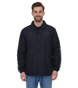 umbro FC Schalke men's transitional jacket, everyday jacket with Kent collar UMJM0436 060 black