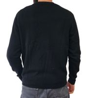 ZWILLINGSHERZ Men's 100% Cashmere Sweater V-Neck Long Sleeve Shirt Black