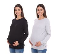 nine 9 months women's simple pregnancy shirt maternity wear gray or black