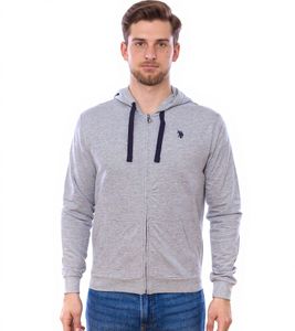 U.S. POLO ASSN. Men's Sweat Jacket with Hood Cotton Jacket 162 62510 52191 282 Gray