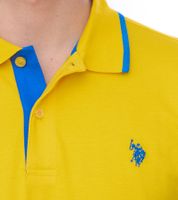 U.S. POLO ASSN. Men's polo shirt, basic shirt, cotton shirt, short-sleeved shirt, 197 68163 52520 112 yellow/dark blue