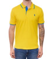 U.S. POLO ASSN. Men's polo shirt, basic shirt, cotton shirt, short-sleeved shirt, 197 68163 52520 112 yellow/dark blue