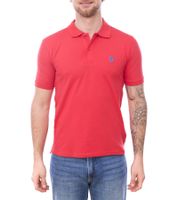 U.S. POLO ASSN. Polo da uomo, in tinta unita o con accenti di colore, camicia basic, camicia in cotone, camicia a maniche corte, giallo, blu, rosso, verde, turchese, azzurro, nero