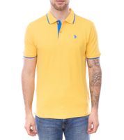U.S. POLO ASSN. Polo da uomo, in tinta unita o con accenti di colore, camicia basic, camicia in cotone, camicia a maniche corte, giallo, blu, rosso, verde, turchese, azzurro, nero