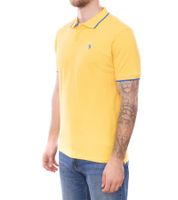 U.S. POLO ASSN. Polo da uomo, in tinta unita o con accenti di colore, camicia basic, camicia in cotone, camicia a maniche corte, giallo, blu, rosso, verde, turchese, azzurro, nero