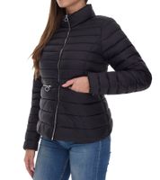 ONLY Madeline women's stylish quilted jacket, transitional jacket with stand-up collar, basic jacket 15242441 black