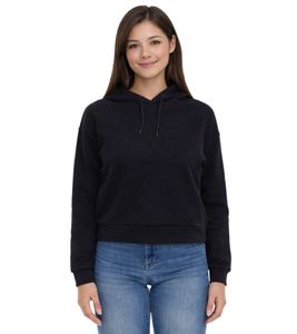 ONLY Play women's crop hoodie hooded sweater short sweatshirt basic sweater 15245850 black