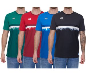 Outfitter OCEAN FABRICS TAHI Chemise d'entraînement durable pour hommes avec inserts en maille Chemise de fitness Chemise à manches courtes OUT-M-1021-OTW Rouge, Bleu, Noir, Vert ou Blanc
