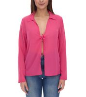 Aniston SELECTED Damen Langarm-Bluse mit Bindeband Crinkle-Optik 63149957 Pink