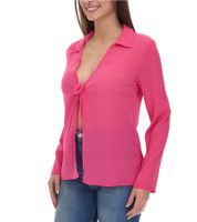 Aniston SELECTED Damen Langarm-Bluse mit Bindeband Crinkle-Optik 63149957 Pink