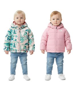 THE NORTH FACE Reversible Perrito Baby Insulation Jacket with Heatseeker Eco Girls Quilted Jacket NF0A7QWOR6R0 Pink/Multi-Coloured