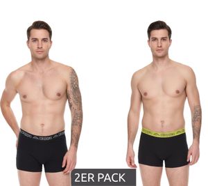 Pack de 2 calzoncillos tipo bóxer para hombre Kappa con letras de la marca y logo 351K1JW ADO negro/lima