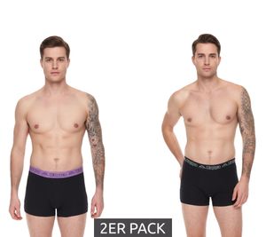 Pack de 2 calzoncillos tipo bóxer para hombre Kappa con letras de la marca y logo 351K1JW ADM negro/morado