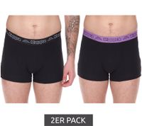 Confezione da 2 boxer uomo Kappa con lettering brand e mutande logo 351K1JW nero/lime o nero/viola