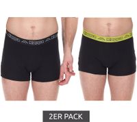 Confezione da 2 boxer uomo Kappa con lettering brand e mutande logo 351K1JW nero/lime o nero/viola